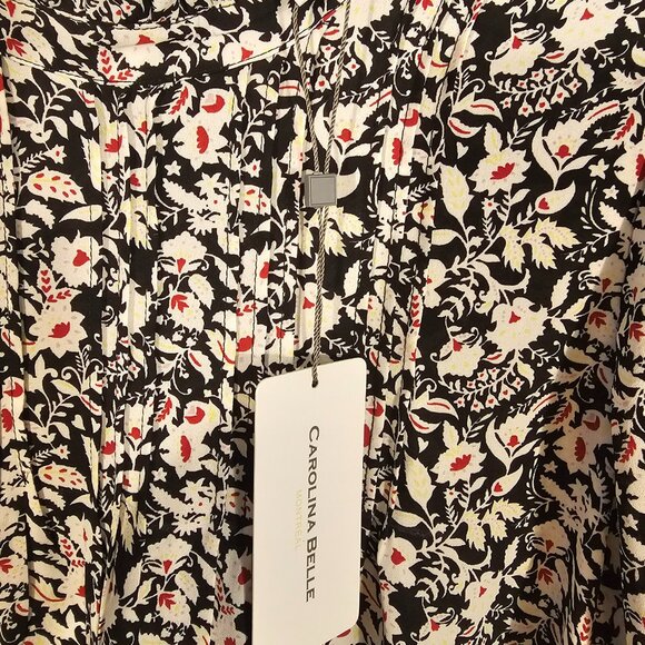Carolina Belle pretty black floral blouse. Size M. NWT - Picture 3 of 5